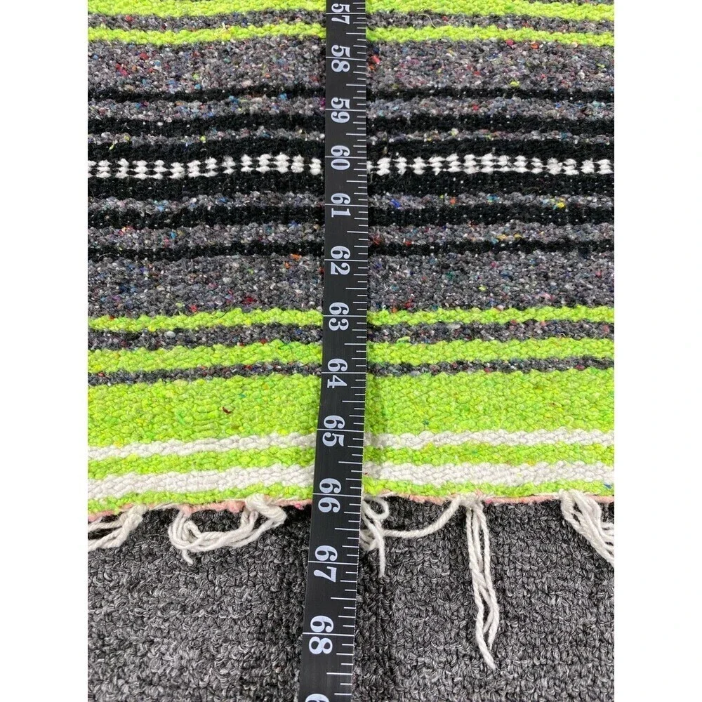 Vintage Navajo Style Hand Made Mexican Blanket with Fringes Frank’s Multicolor